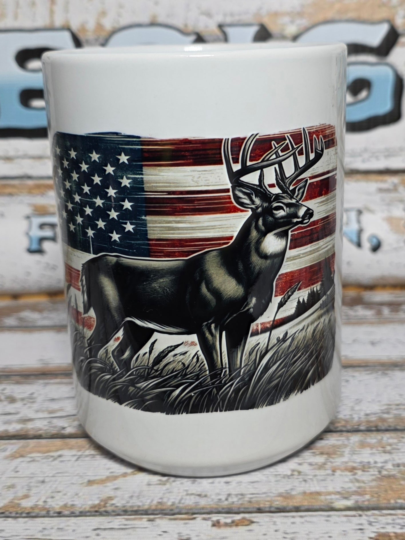 Whitetail Buck w/ Flag